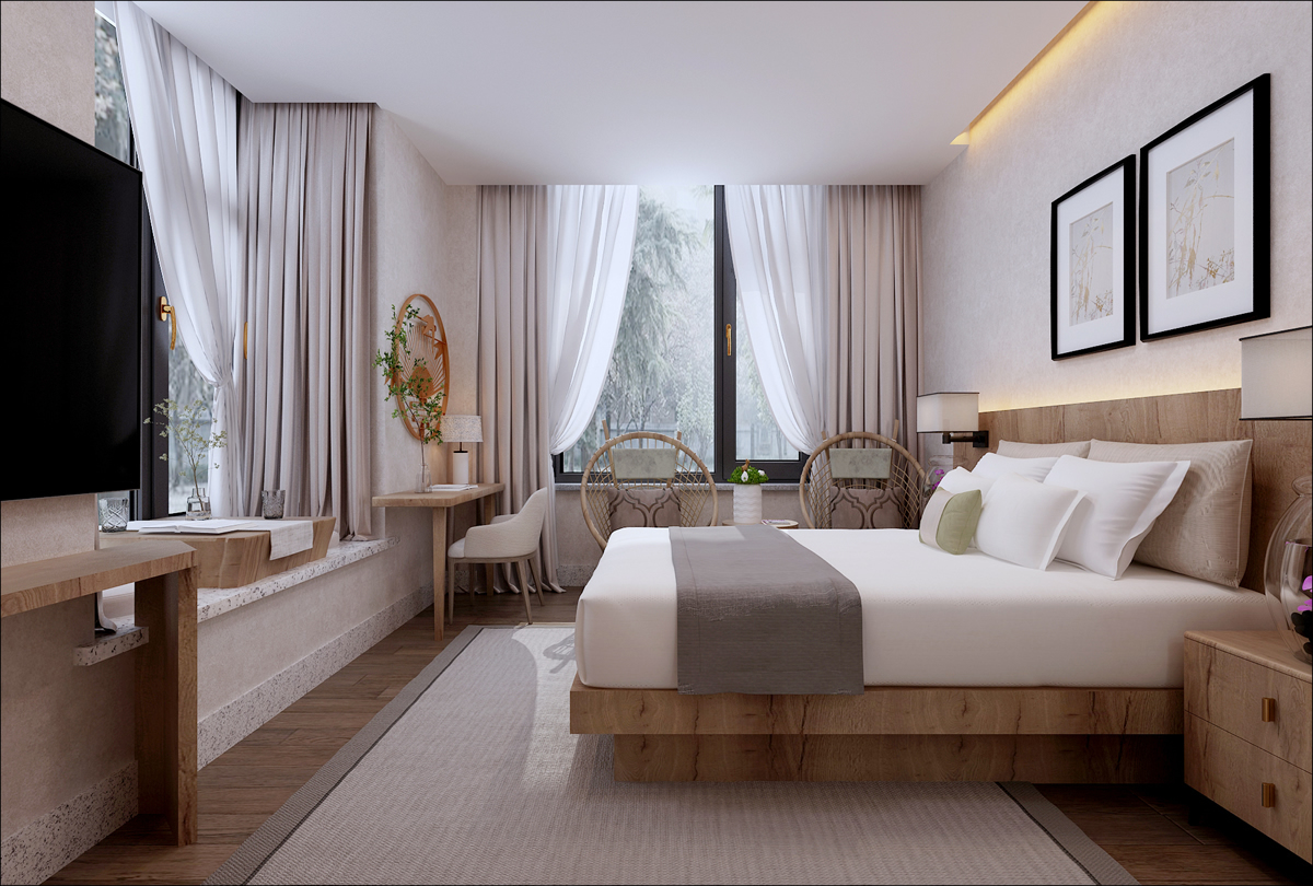 巢湖厵村民宿現(xiàn)代田園風格民宿設計裝修(圖2) 巢湖厵村民宿現(xiàn)代田園風格民宿設計裝修(圖2)