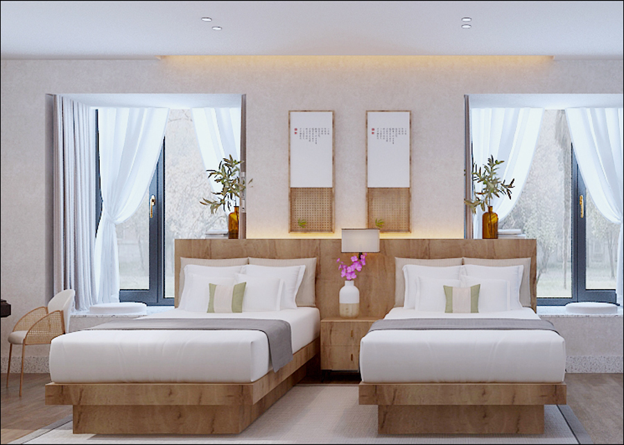 巢湖厵村民宿現(xiàn)代田園風格民宿設計裝修(圖3) 巢湖厵村民宿現(xiàn)代田園風格民宿設計裝修(圖3)