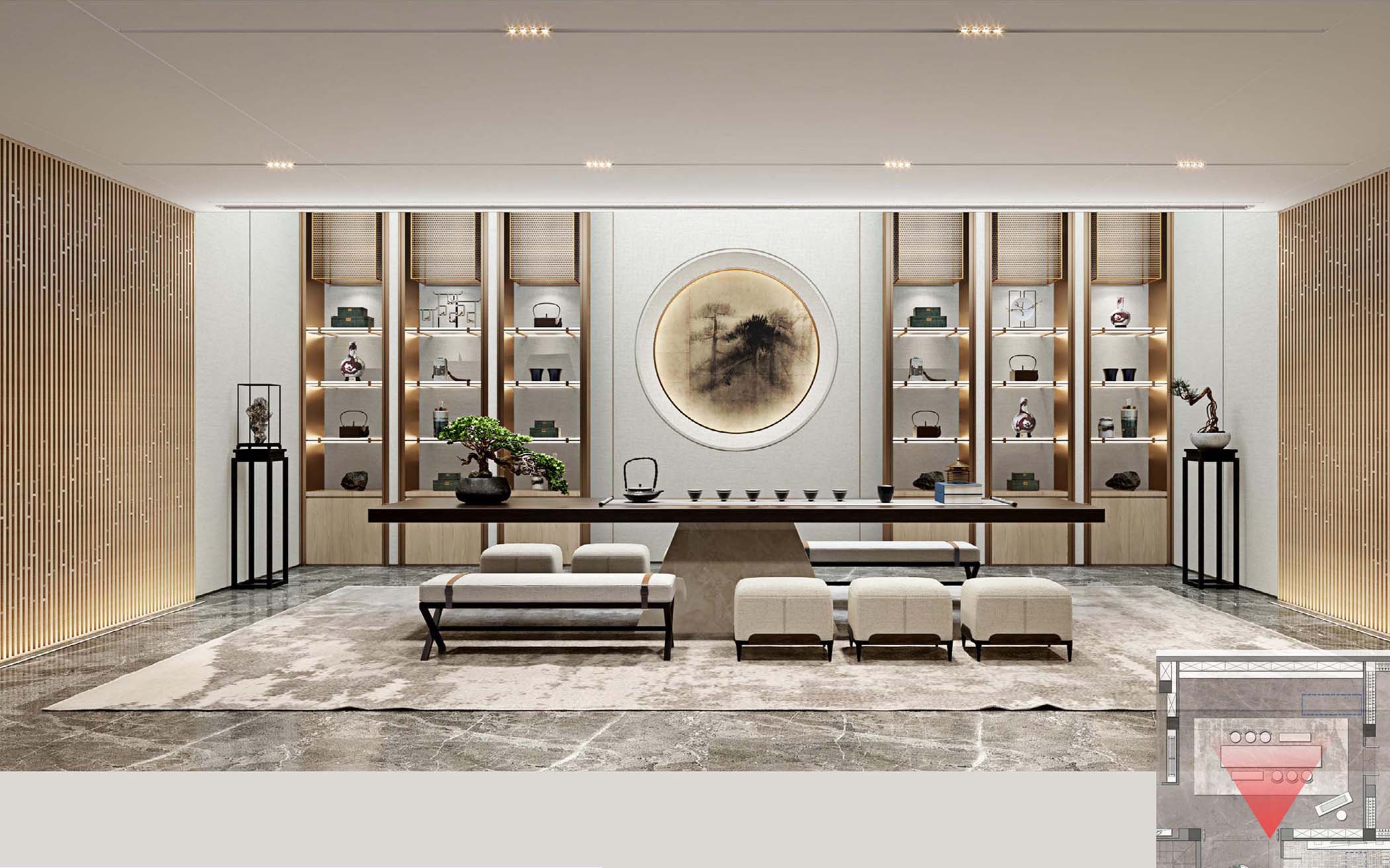 太平.某山莊A戶型新中式樣板間裝飾裝修工程(圖2) 00負(fù)一層茶室.jpg