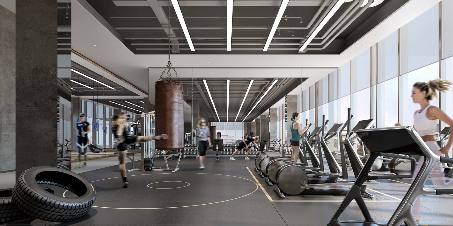 巢湖槐林漁具有限公司4000平方辦公樓內(nèi)部員工娛樂室裝修案例(圖1) 健身房.jpg