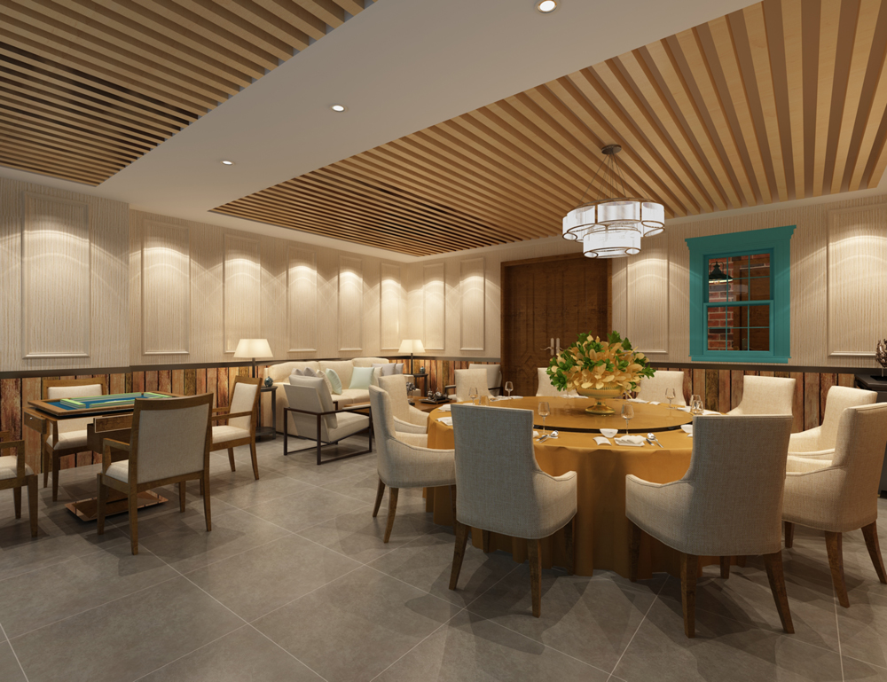 合肥瑤海區(qū)1500平方餐廳裝修設計案例(圖3) 合肥瑤海區(qū)1500平方餐廳裝修設計案例(圖3)