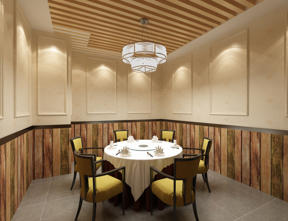 合肥瑤海區(qū)1500平方餐廳裝修設計案例(圖4) 合肥瑤海區(qū)1500平方餐廳裝修設計案例(圖4)